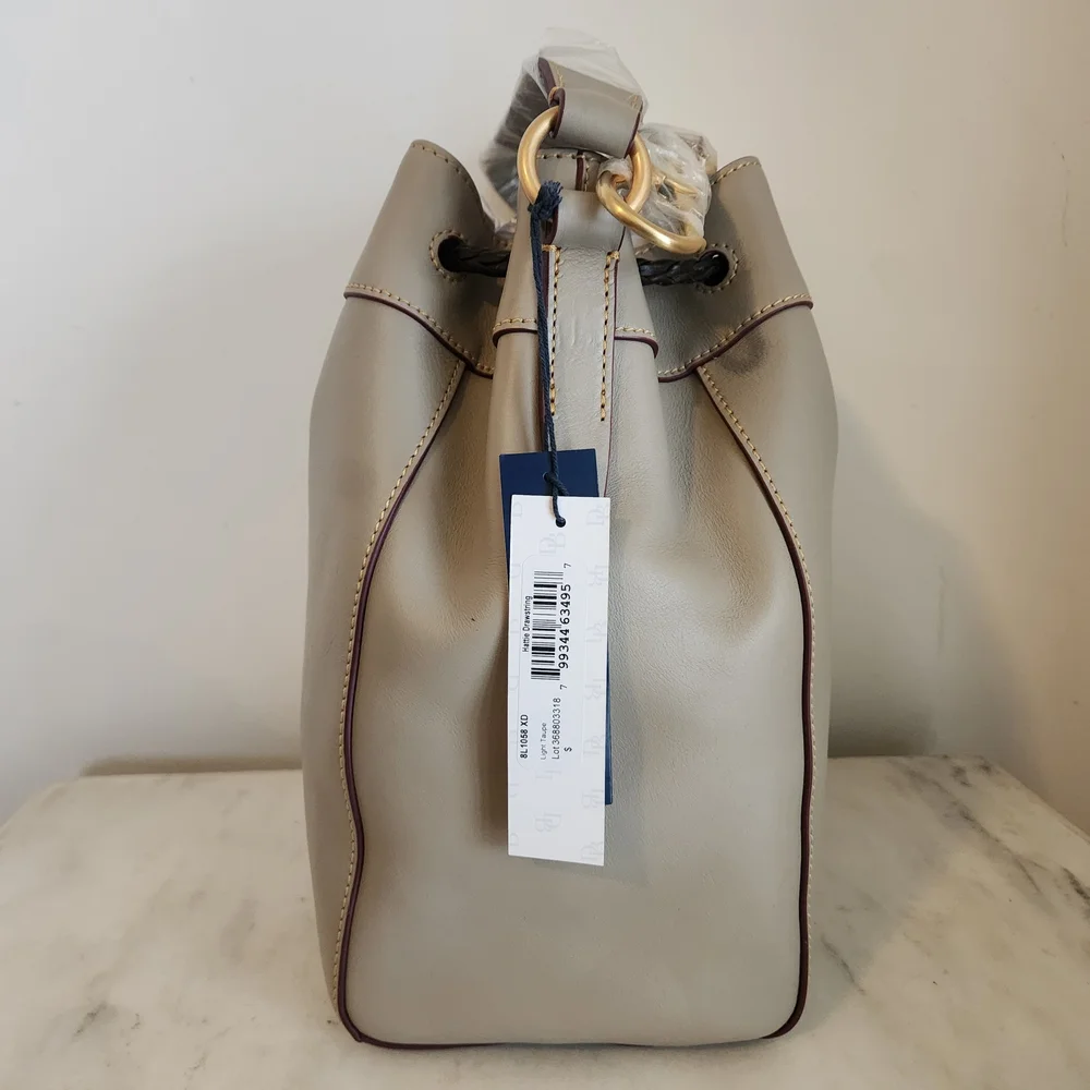 NWT Dooney & Bourke Hattie Drawstring Florentine Leather Bucket Bag Wallet - Picture 14 of 15